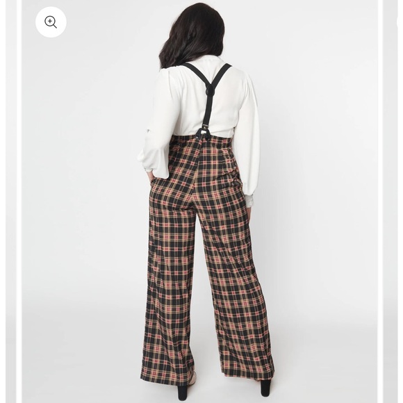 Unique Vintage plaid pants with suspenders - Picture 3 of 3